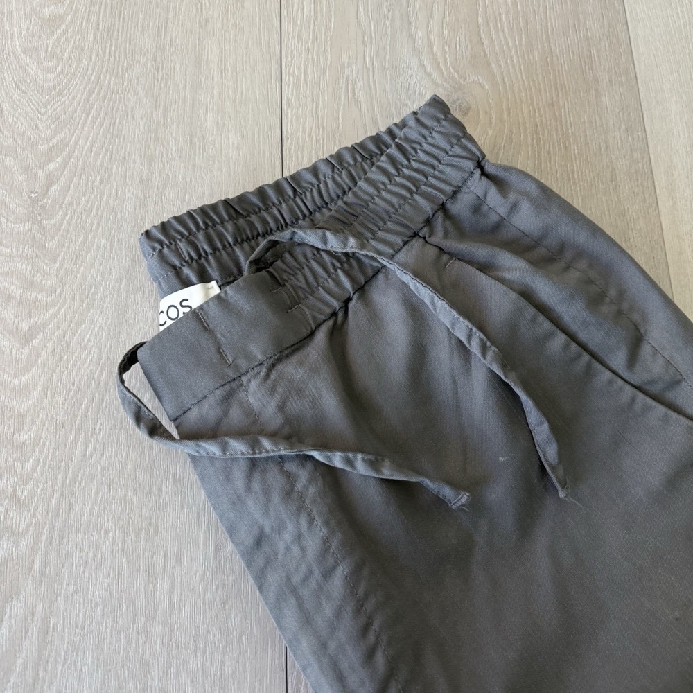 COS Pants Gray Wool Slim Trousers Slacks Elastic Prep Men's US Size 32x29